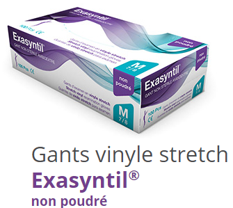 Gants vinyle stretch Exasyntil® non poudré