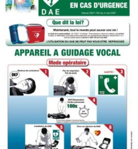 Poster utilisation défibrillateur