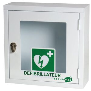 Armoire de rangement en métal pour défibrillateur